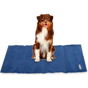 Relaxdays koelmat hond - verkoelende mat - koelkussen kat - verkoelingsmat auto - blauw - L