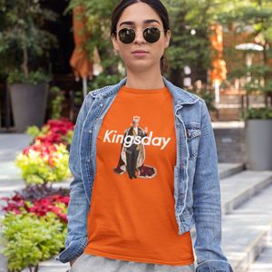 Oranje Koningsdag T-shirt - MAAT XL - Dames Pasvorm - Willem Alexander Kingsday