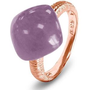 Silventi 9SIL-21151-54 Zilveren Ring - Dames - Amethist - Edelsteen - Maat 54 - Rosé Gold plated (Verguld / Goud op Zilver)