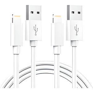 SIMANTI | Oplader kabel 2pack geschikt voor Apple iPhone - iPhone kabel - iPhone oplaadkabel - Lightning USB kabel - voor iPhone 14 13 13 Pro 12 Pro 11 SE Max XS XR X, iPad Mini Air, iPod, AirPod