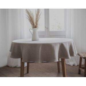 Tafelkleed rond 140cm Linnen - Met linnenlook tafellinnen, elegant uitstraling - waterafstotend, waterdicht, duurzaam en zachte stof, veelzijdig inzetbaar