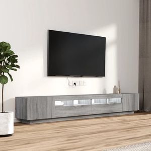 - The Living Store TV-meubel Serie TV-kasten - 100/80 x 35 x 40 cm - LED-verlichting - Grijs sonoma eiken