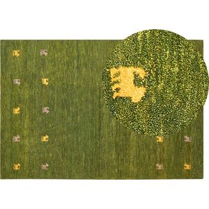 YULAFI - Modern vloerkleed - Groen - 140 x 200 cm - Wol