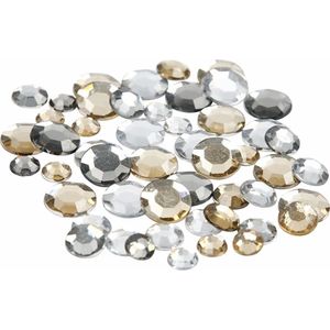Ronde strass steentjes zilver mix 360 stuks - hobby materiaal - knutselen