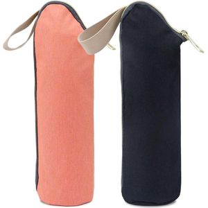 Allecto Plus - Isolerende tas voor babyfles - Set van 2 - Koeltas voor flessen - Flessentas voor moedermelk - Thermosfles - Oranje/zwart.