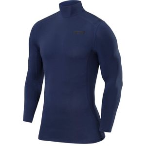 TCA Mannen Pro Performance Compressie Basislaag Lange Mouw Thermische Top - Mock Hals - Blauw, L