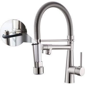 Goodivery ® Keuken- en Badkamerkraan met 360 Graden Draaibare Tuit en Uittrekbare Sproeier
