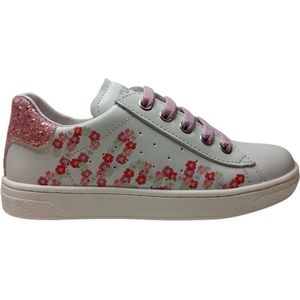Naturino - Bebyt Zip- Mt 32 - Veter/ Rits bloemenprint lederen sneakers - wit
