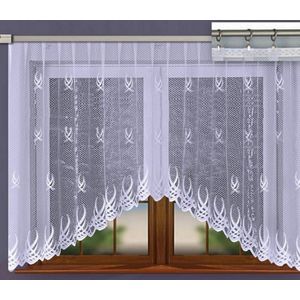Boguslawa jacquardvitrage - textuur mesh- 300 x max 160 cm- Curtains - Jacquardgordijnen- wit - 300 x 160 cm