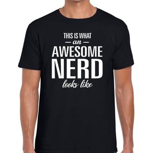 This is what an awesome nerd looks like cadeau t-shirt zwart voor heren -  bedankt cadeau voor een nerd L