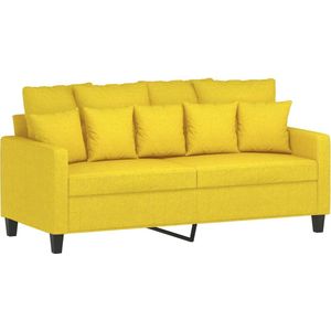 vidaXL Tweezitsbank 140 cm stof lichtgeel Tweezitsbank - Sofa - Bankstellen - Geel Sofa - Lounge Meubilair