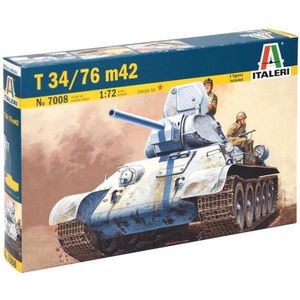 Italeri - T 34/76 M42 - Modelbouwset - Tank - 1:72 - Hobbybouwspeelgoed