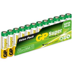 AAA batterij (potlood) GP Batteries Super 8+4 Alkaline 1.5 V 12 stuks