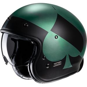 Hjc V31 Kuz Green Black Mc4Sf Open Face Helmets XS - Maat XS - Helm
