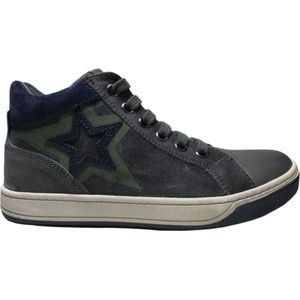 Naturino mt 32 veter rits navy ster hoge lederen sneakers Alfie Grijs navy