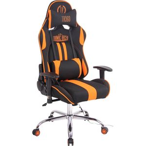 Game stoel - Bureaustoel - Sportief - Massage - Stof - Oranje/zwart - 45x54x138 cm