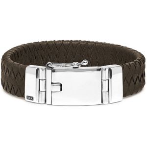 SILK Jewellery - Zilveren Armband - Alpha - 641BRN.22 - Maat 22,0