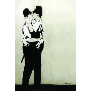 BANKSY Kissing Coppers Canvas Print