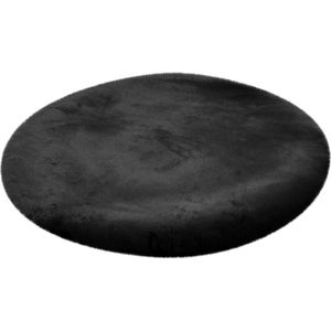 Lalee Heaven - Ronde Vloerkleed - Tapijt – Karpet - Hoogpolig - Superzacht -comfy Fluffy - rabbit fur- 120x120 cm Rond zwart