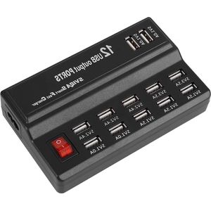 12 Poorten Universeel Laadstation - Multifunctionele Oplader - USB Hub - 12 in 1 - 5V 10A Voedingsadapter met Meerdere Poorten .