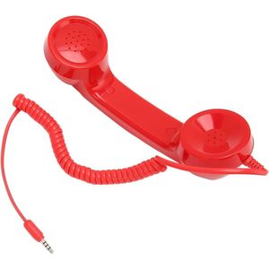 Retro 35mm Telefoontelefoon Handyempfänger - Strahlungssicheres Handymikrofon - voor mobiele telefoon en computer (Rood) .
