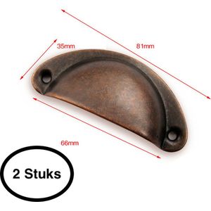 Handgrepen - handgrepen voor deurtjes - handgrepen keukenkastjes - 2 Stuks - Rood Brons