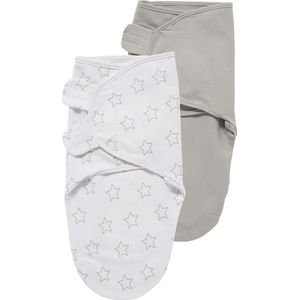 Inbakerdoek - starts, Uni Grey/Light Grey - 0-3 maanden - 2-pack
