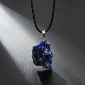 Lapis Lazuli - Kunstmatige ruwe edelsteen kristallen ketting