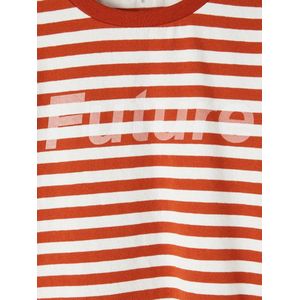 NAME IT - T-shirt korte mouw gestreept - Maat 158/164 - Jongens - Rooibos Tea -