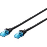 Digitus DK-1512-100/BL RJ45 Netwerkkabel, patchkabel CAT 5e U/UTP 10.00 m Zwart Verdraaide paren 1 stuk(s)