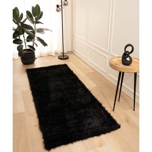 Hoogpolige loper velvet - Posh zwart 80x300 cm