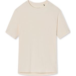 SCHIESSER Mix+Relax T-shirt - dames shirt korte mouwen cremekleurig - Maat: 36