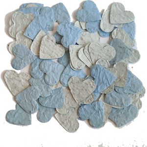 Zaadconfetti van Groei papier Hartjes Pastelblauw - Gender reveal - confetti - zaad - papier - bloem
