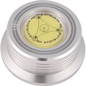 50Hz Turntable Disc Record Stabilizer Clamp with Bubble Level for LP Record Player - Silver .