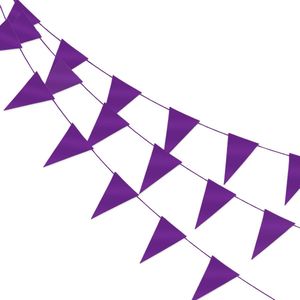 LUQ – Luxe Paarse Slingers – Vlaggenlijn 10 Meter - Verjaardag Slinger Versiering Feestversiering Vlaggen Decoratie