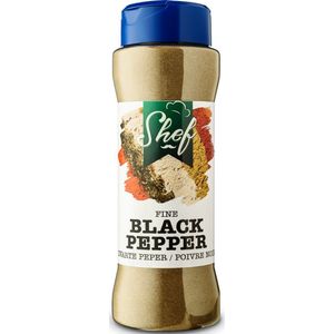 Shef - kruiden en specerijen - Zwarte Peper - fijn gemalen - Fine black pepper - 85g
