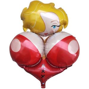 Boobs Ballon XL 85x70 cm - Vrouw - Vrouwelijk - Thema feest - Versiering - Grappig - Borsten - Verjaardag - Folie ballon - Folieballon - Ballonnen - Leeg - Helium ballon - Tieten - Grote Borsten