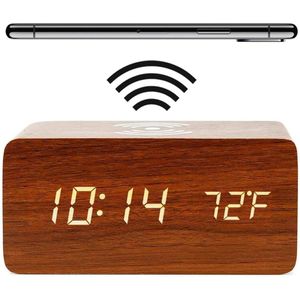 Wekker met laadstation, digitale wekker met thermometer
