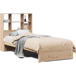 vidaXL - Bed - met - boekenkast - zonder - matras - massief - grenenhout - 90x200 - cm