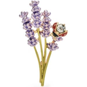 N3 Collecties Email Paarse Lavendel Bloem Broches Voor Vrouwen Unisex