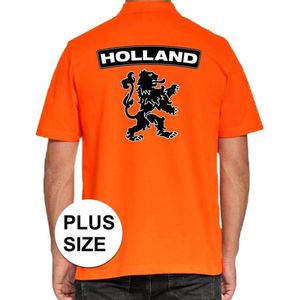 Grote maten Koningsdag poloshirt Holland met leeuw oranje heren XXXL