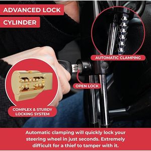stuurslot - Anti-theft Car Steering Wheel Lock 8 x 7.5 x 48 centimetres
