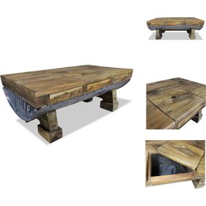 vidaXL Salontafel Retrostijl - Hout - 90x50x35cm - Handgemaakt - Tafel