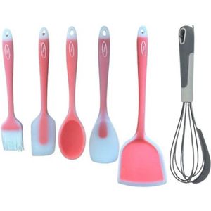 NJOY Siliconen Spatelset – 6-delige Keukenset met Spatels, Garde, Deegkrabber en Lepel – Hittebestendig, BPA-vrij, Vaatwasserbestendig