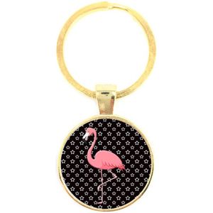 Sleutelhanger Glas - Flamingo