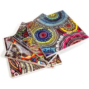 Mandala onderzetters keramiek set van 4 - 10x0.5 - Keramiek - S