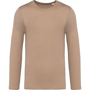 Native Spirit Ecologisch verwassen uniseks T-shirt lange mouwen NS336 - Washed Cream Coffee - XS