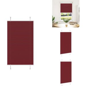 vidaXL Plisségordijn - Geplooide Jaloezieën - Geplooide Zonwering - Plisse Blind - Plissé rolgordijn 80x100 cm stofbreedte 79,4 cm bordeauxrood