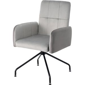Fluwelen eetkamerstoel - Kleur bijpassende stoelen - 1-delige - Fauteuil - Barstoel - Woonkamer - Slaapkamer - Draaistoel - Kantoorstoel - Vierkante Frame Lounge Chair - Grijs