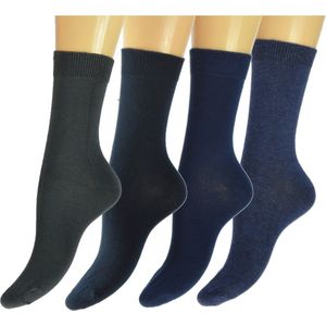 Teckel kindersokken in een 4 pack 2300 blauw 39-42